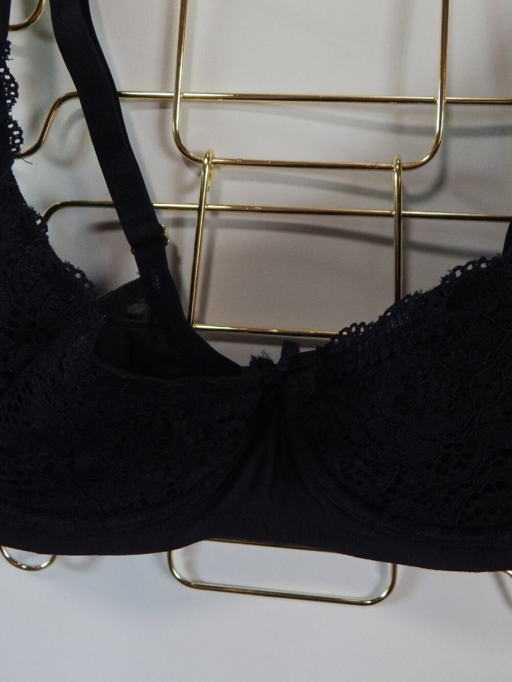 Cacique Black Lace Quater Cup Sexy Bra Size 36DDD - Picture 5 of 7